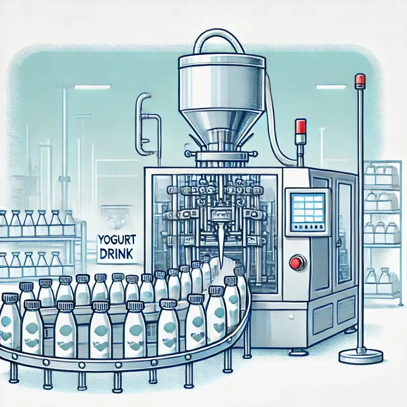 دستگاههای پرکن تیوپ مایعات در حال کار، با بستهبندی دوغ در تیوپهای کوچک