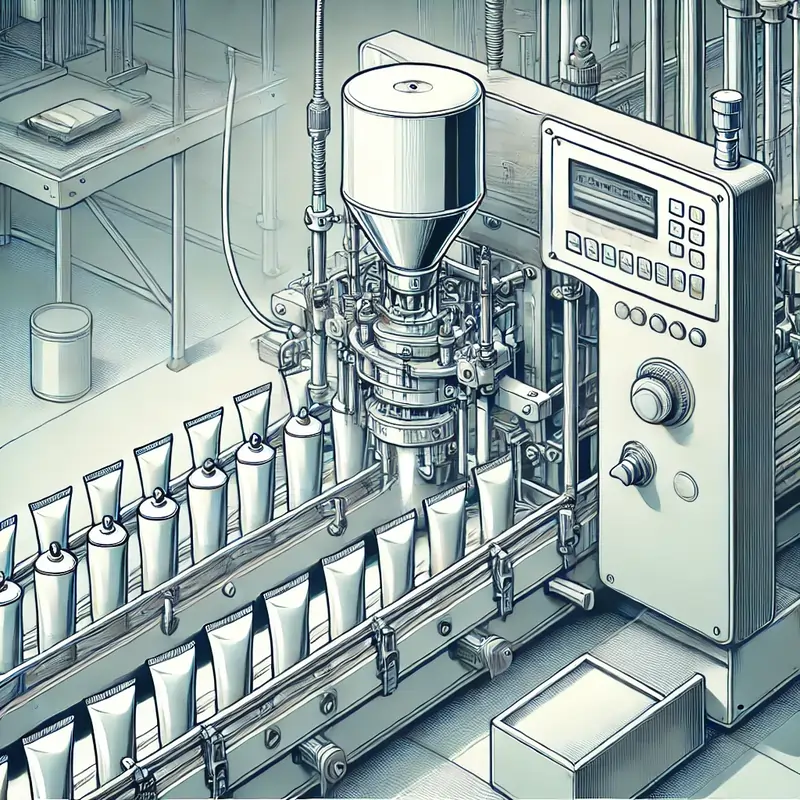 دستگاه پرکن تیوپ پلاستیکی در حال کار