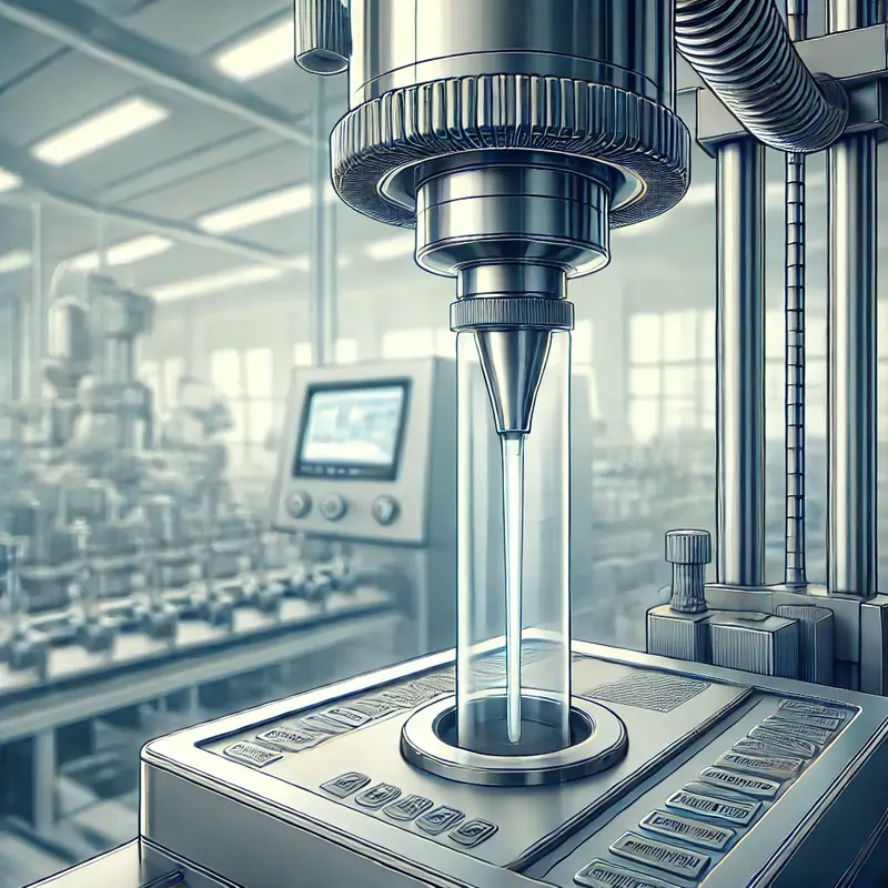 نمای نزدیک از فرآیند پر کردن تیوپ پلاستیکی با ژل