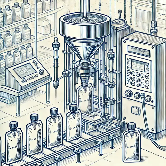 دستگاه پرکن ساشه مایعات با استفاده از نیروی گرانش برای پر کردن مایعات رقیق مانند آبمیوه یا شربت به داخل ساشهها. دستگاه با استفاده از جاذبه مایع را بهطور دقیق و ساده به داخل ساشهها پر میکند