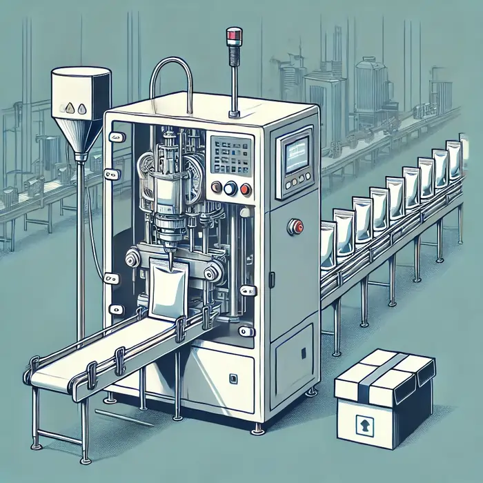 دستگاه پرکن ساشه مایعات تماماتوماتیک که بهطور خودکار مایعات را به داخل ساشهها پر کرده و پس از آن عملیات مهر و موم را انجام میدهد. این دستگاه در یک محیط صنعتی با کارایی بالا و بدون نیاز به نیروی انسانی طراحی شده است.
